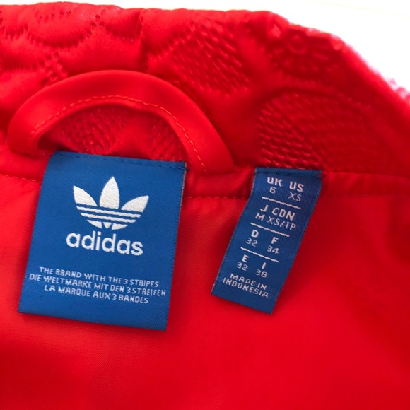 Adidas Brocade Bomber Jacket Floral Red XS - Picture 2 of 5